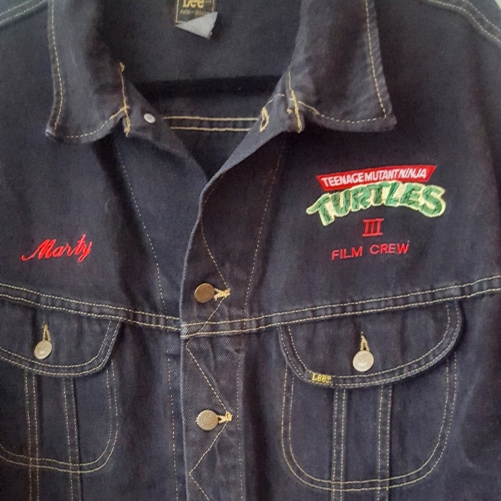 🌙RARE! VTG TMNT Film Crew Denim Embroidered Jacket - Picture 5 of 14